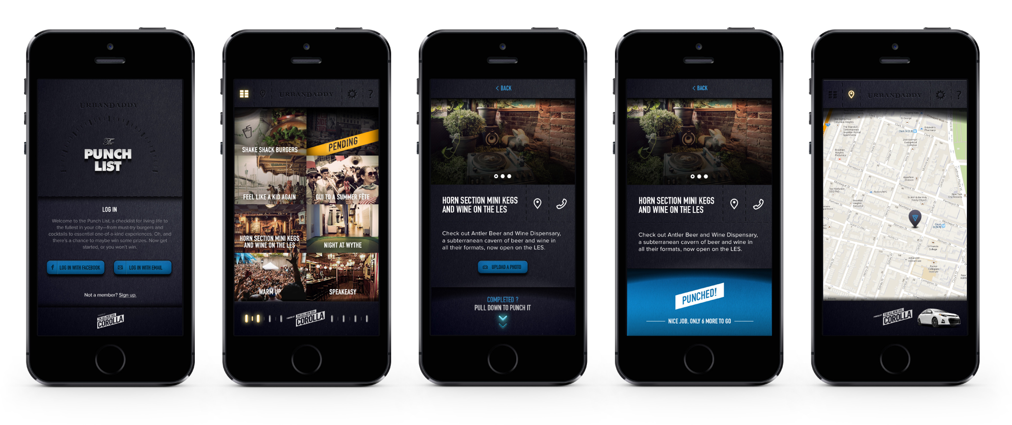 The Punch List App Screens